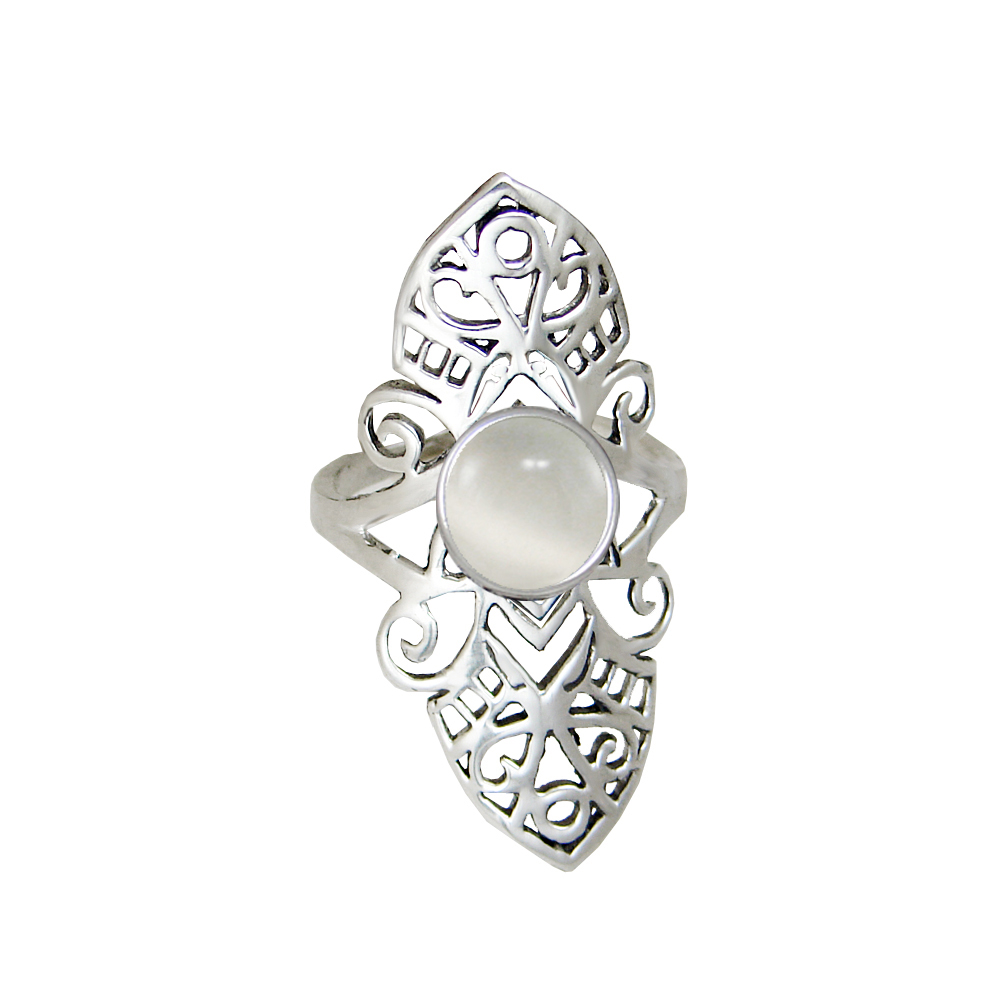Sterling Silver Filigree Ring With White Moonstone Size 7 Sterling Silver Filigree Ring With White Moonstone Size 7